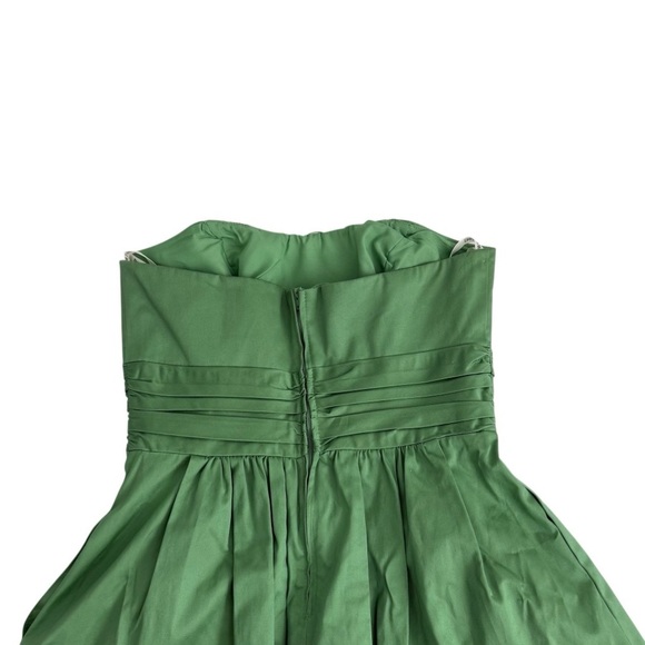 DAVI’S BRIDAL Green Strapless Bridesmaids Ruched A-line Mini Dress Size 8 - Picture 5 of 9